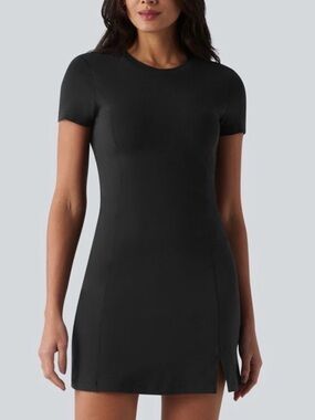 HALARA Black Short Sleeve Bodycon Dress